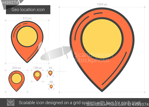 Image of Geo location line icon.