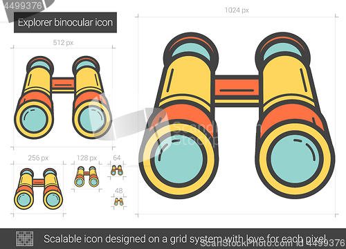 Image of Explorer binocular line icon.