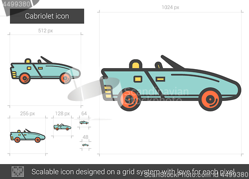 Image of Cabriolet line icon.