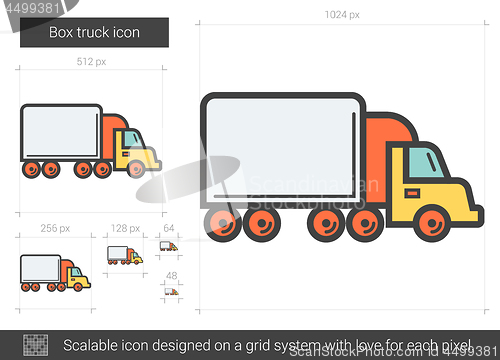 Image of Box truck line icon.