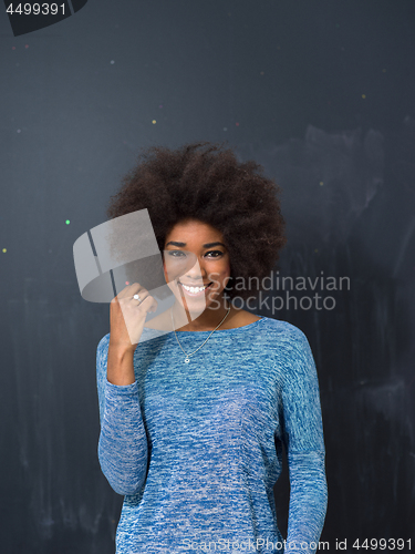 Image of portrait of a beautiful friendly African American woman