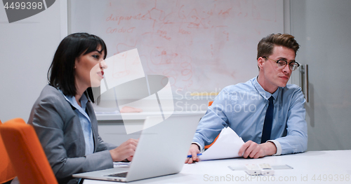 Image of Startup Business Team At A Meeting at modern office building