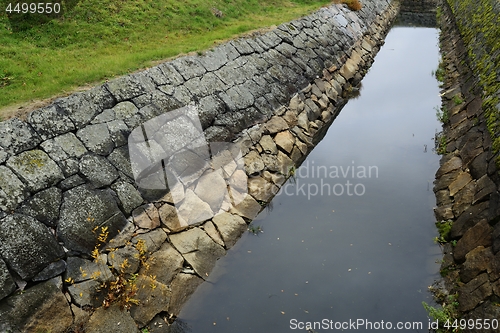 Image of old moat laid out in stone 