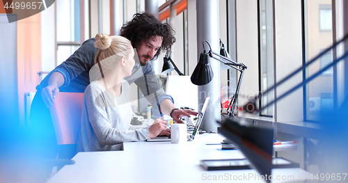 Image of Business People Working With laptop in office