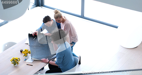 Image of Startup Business Team At A Meeting at modern office building