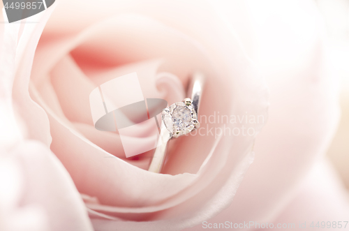 Image of Engagement ring in pink rose