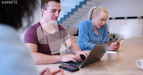 Image of Startup Business Team At A Meeting at modern office building