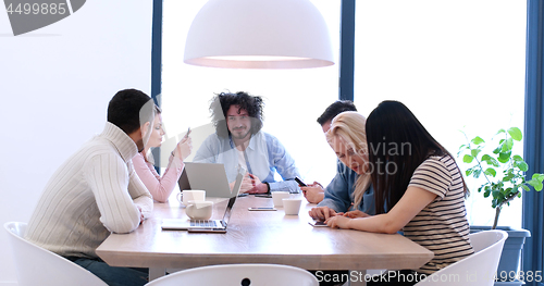 Image of Startup Business Team At A Meeting at modern office building