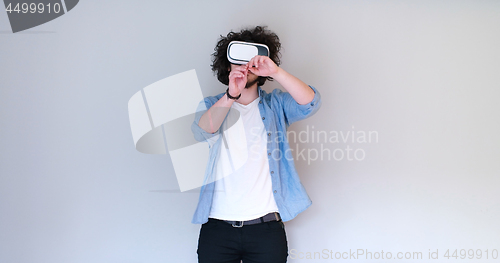 Image of Man using headset of virtual reality
