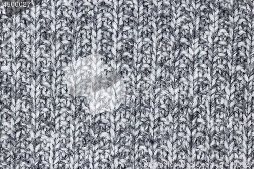 Image of Gray knitted wool texture