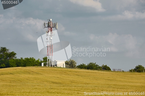 Image of Transmitter towers on a hill