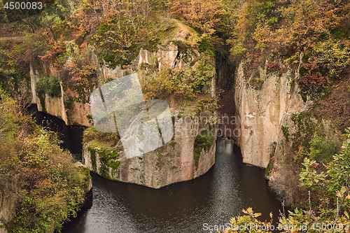 Image of Lake between cliffs