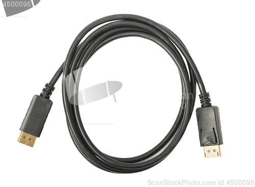 Image of Display port cable isolated