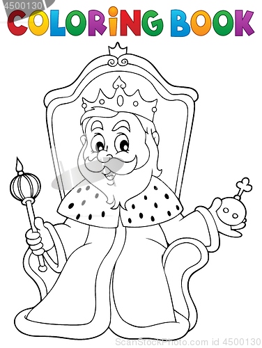 Image of Coloring book king on throne theme 1