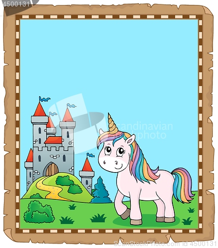 Image of Cute unicorn topic parchment 2