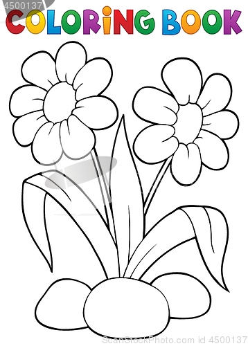 Image of Coloring book spring flower topic 1