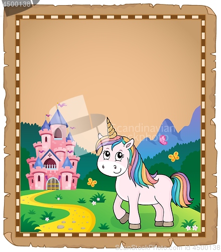Image of Cute unicorn topic parchment 1
