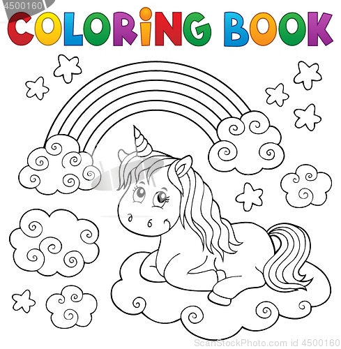 Image of Coloring book cute unicorn topic 1