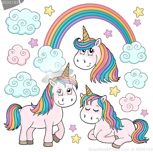 Image of Cute unicorns topic set 1