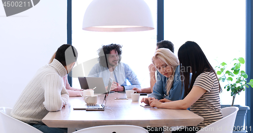 Image of Business Team At A Meeting at modern office building