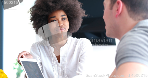 Image of Multiethnic startup business team on meeting