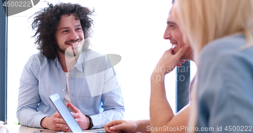 Image of Startup Business Team At A Meeting at modern office building