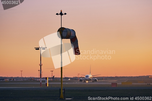 Image of Airport at sunset