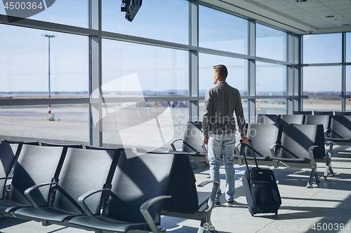 Image of Traveler in airport terminal