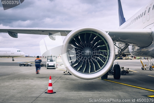 Image of Preparation of airplane before flight