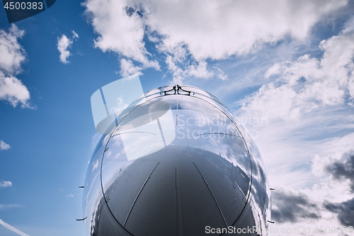 Image of Reflection of sky on airplane