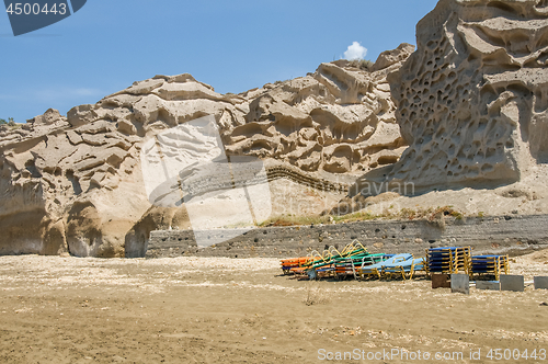 Image of Vlichada beach in Santorini , Greece