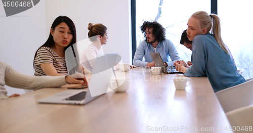 Image of Startup Business Team At A Meeting at modern office building