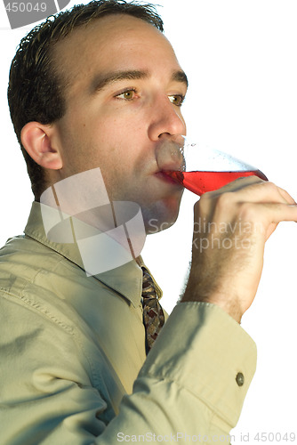 Image of Worker Drinking Wine