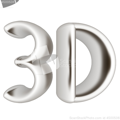 Image of 3D word. 3D illustration