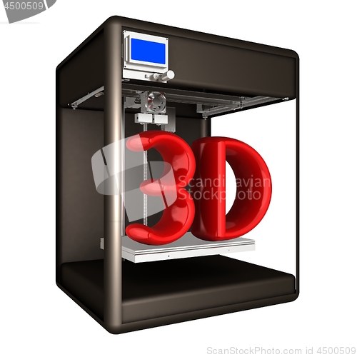 Image of 3d printer. 3d illustration