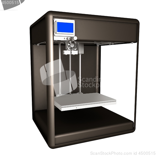 Image of 3d printer. Modern technologies. Creating products of the innova
