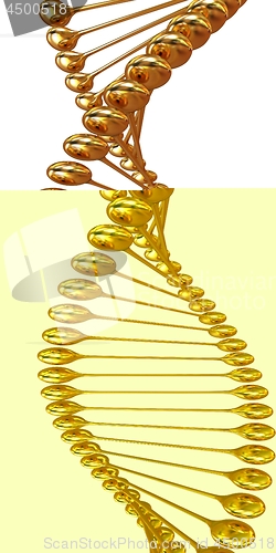 Image of DNA gold. 3d illustration