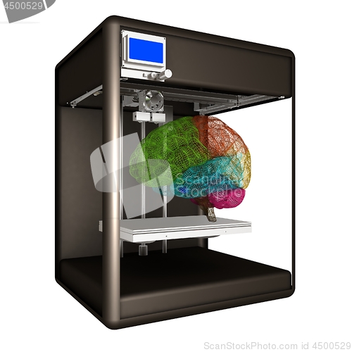 Image of Medical 3d printer for duplication of human brain. 3D Bio-printe