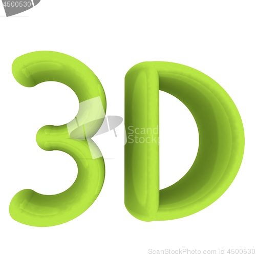 Image of 3D word. 3D illustration