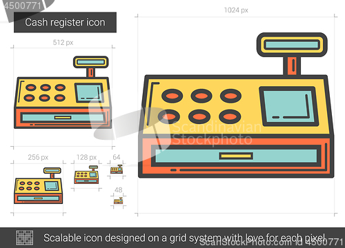 Image of Cash register line icon.