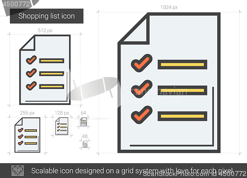 Image of Shopping list line icon.