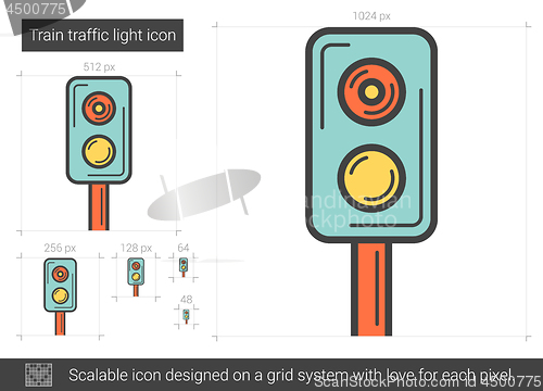 Image of Train traffic light line icon.