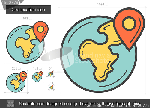 Image of Geo location line icon.