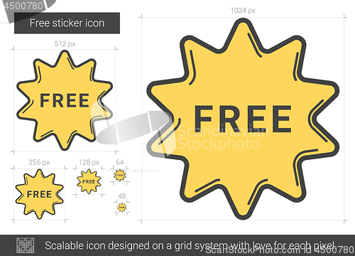 Image of Free sticker line icon.