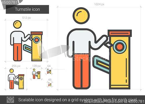 Image of Turnstile line icon.