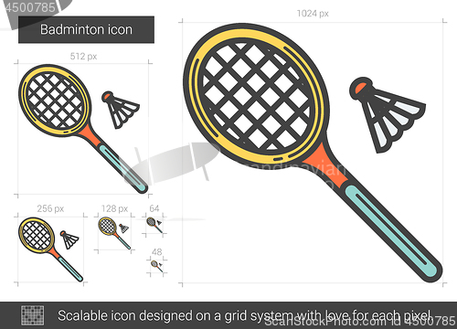 Image of Badminton line icon.