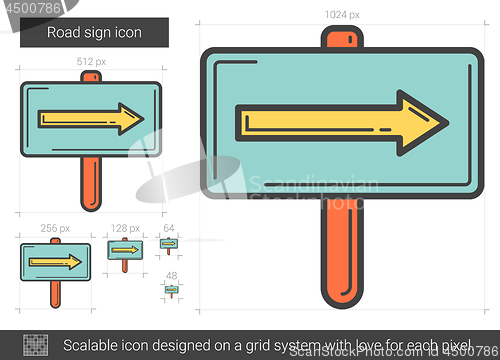 Image of Road sign line icon.