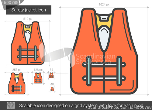 Image of Safety jacket line icon.