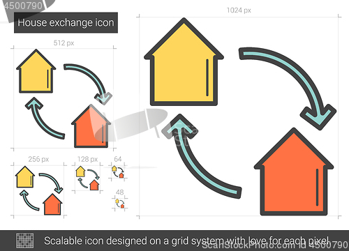 Image of House exchange line icon.