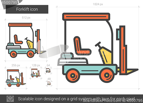 Image of Forklift line icon.